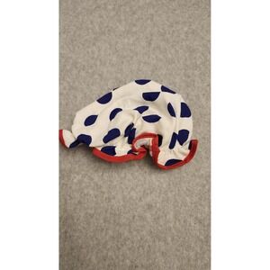 Vtg Carters Baby Bonnet Girls 9 Months White Blue Polka Dot Red Trim USA‎ 80s